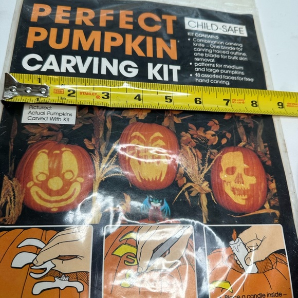 Vintage Perfect Pumpkin Carving Kit 1988–New Sealed In Package W Carver-Patterns - Picture 13 of 15